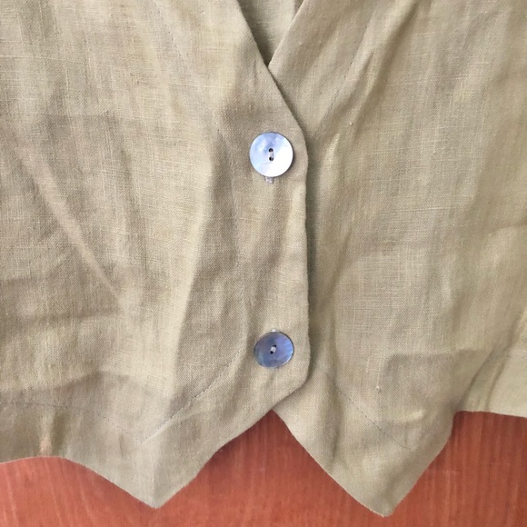 Kathleen Sommers linen lagenlook vest, light citrus green, boxy fit, large - Picture 2 of 9